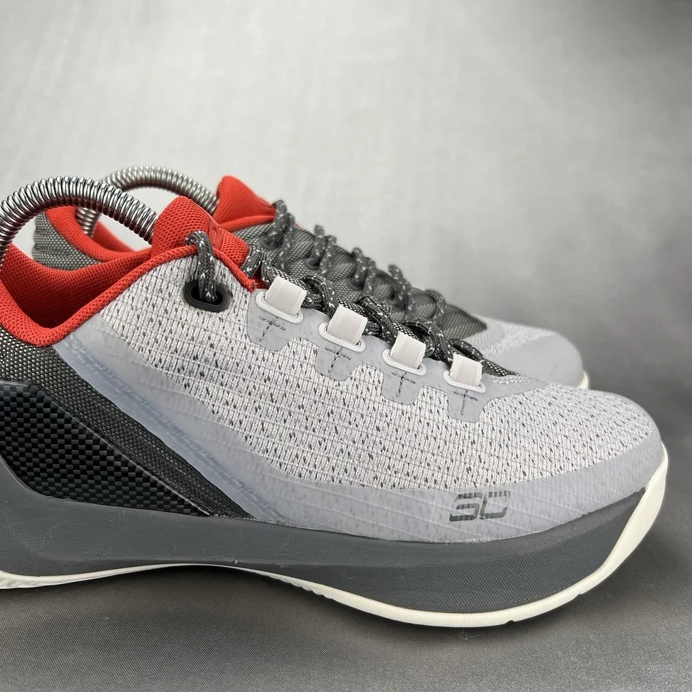 Under Armour Steph Curry Youth Size 6Y Grey/Orange Basketball Shoe 3Z6 Low Kids‎